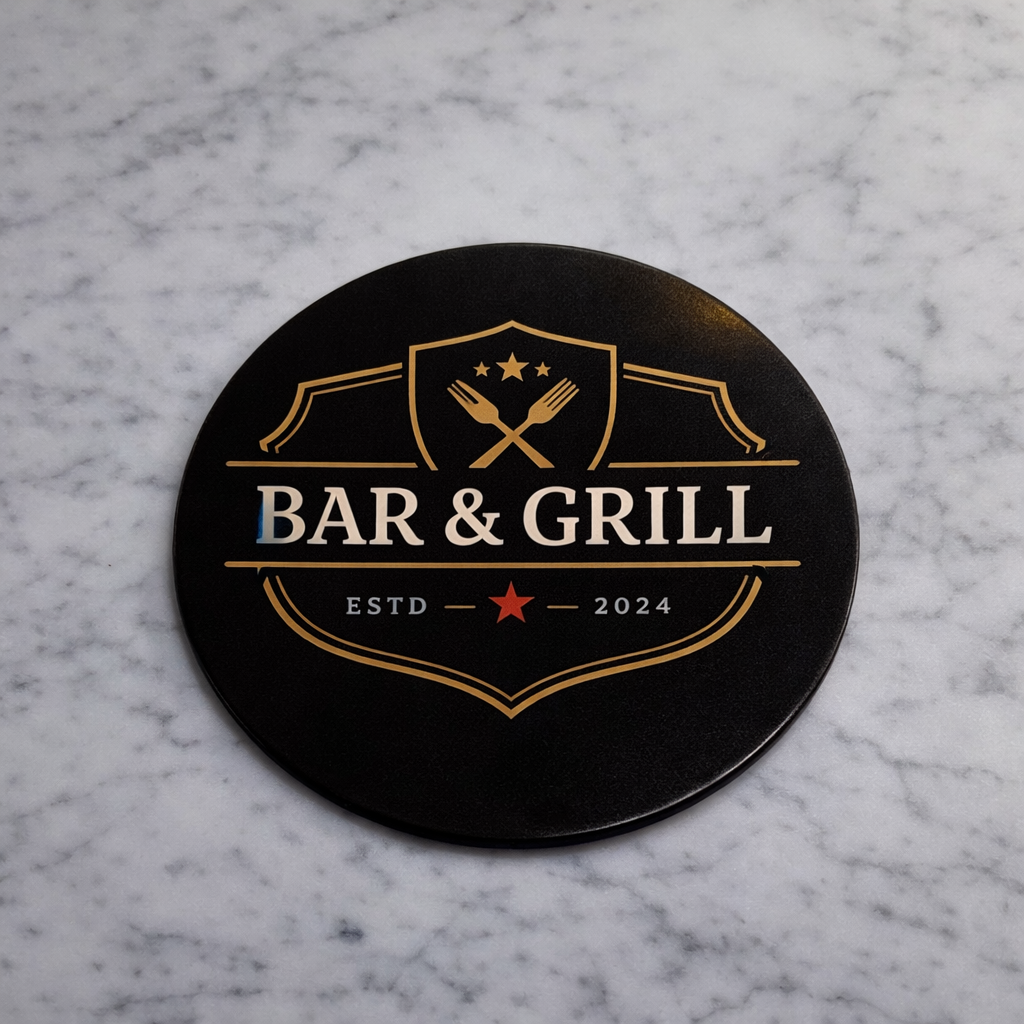 10 Count of 4" Coasters with Cork Back with any design